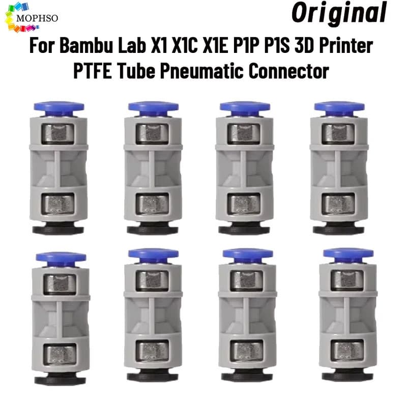 Tubo PTFE para Impressora 3D 2.5mm 4mm para Bamboo Lab P1s/P1P/X1c/X1/X1E Conector de Tubo PTFE para Impressora 3D Conec