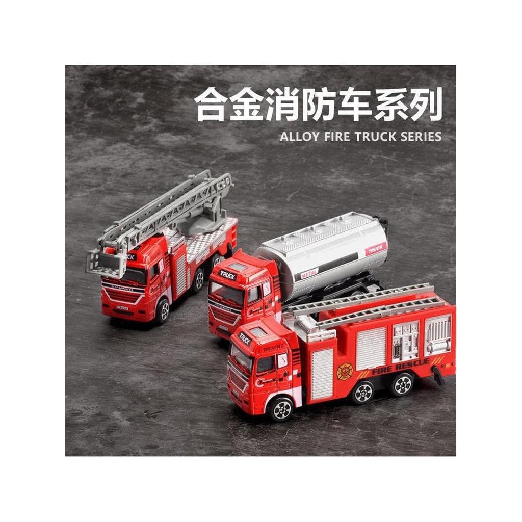 Crianças caminhão de bombeiros brinquedo carro do bebê liga Sprinkler escada caminhão modelo escavadeira menino engenhar