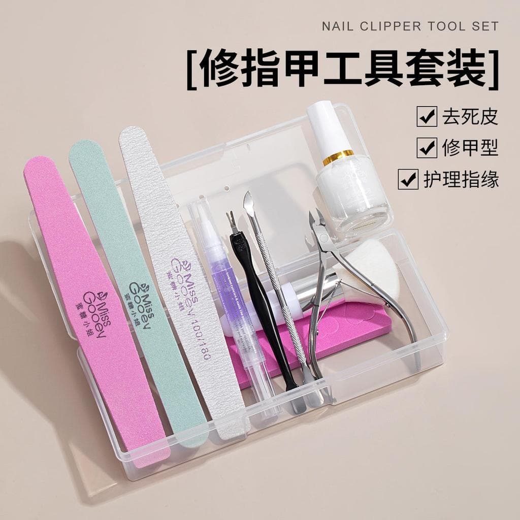 Tesoura esfoliante para manicure, ferramenta de manicure, tira de polimento, amaciante, caixa de armazenamento profissio
