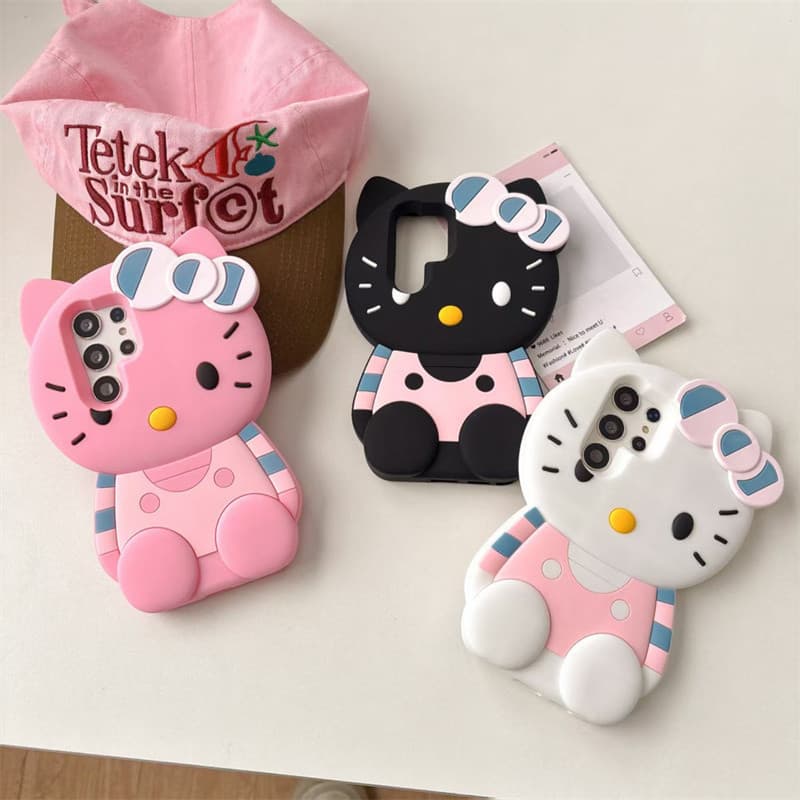 Hot 3D Cartoon Hello Kitty Capa De Silicone Macio À Prova De Choque Para Samsung Galaxy A14 A15 A16 A24 A25 A26 A34 A35