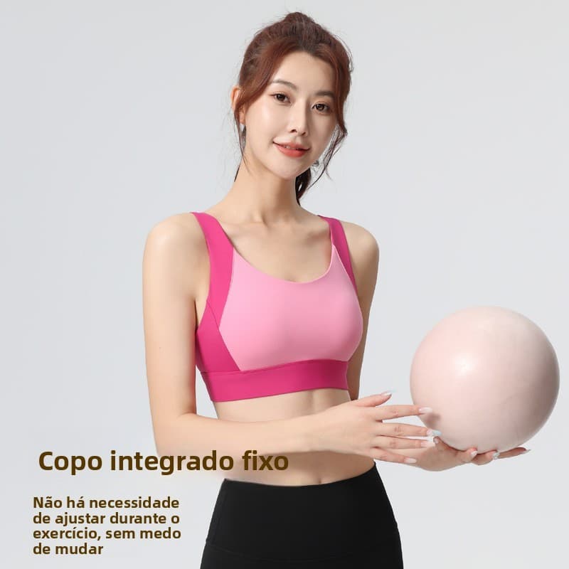 Top esportivo de fitness, lindo top esportivo para corrida com costas abertas para mulheres, à prova de choque, de secag