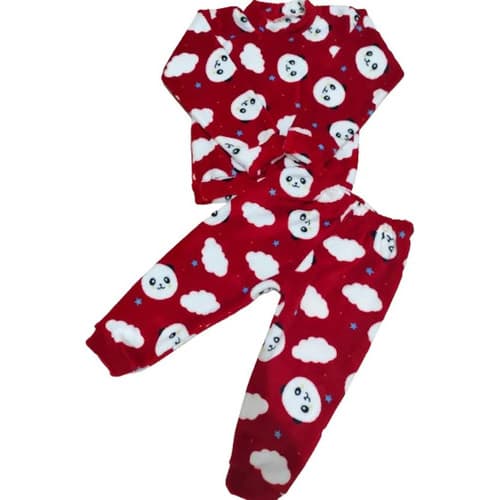 Conjunto Infantil De Pelúcia Para Inverno Tamanho 2 Bebê Vermelho 2
