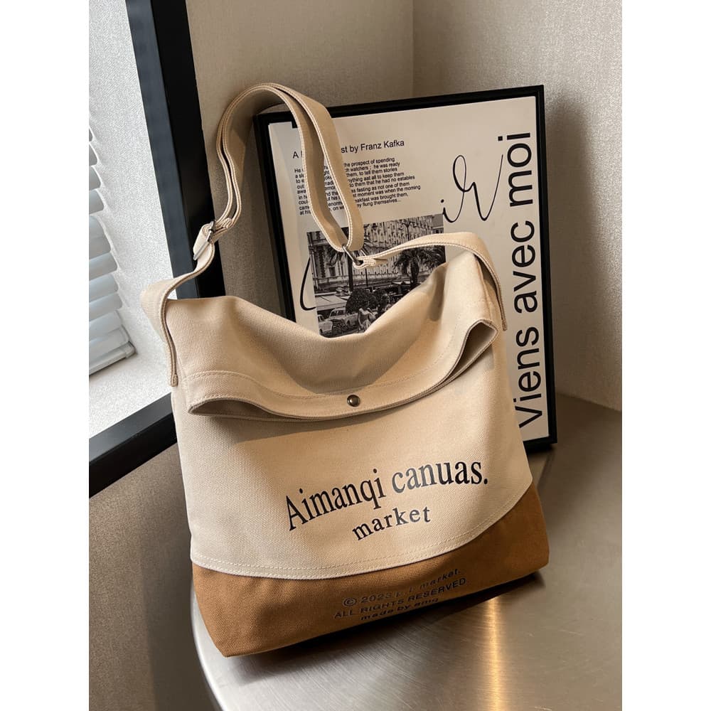 Bolsa de lona feminina 2026 novo estilo primavera sacola High-End nicho Casual grande capacidade bolsa mensageiro de omb