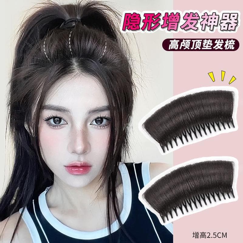Koni peruca peça cabeça feminina fofo Natural aumentar o Volume do cabelo simulação almofada pente de cabelo invisível s