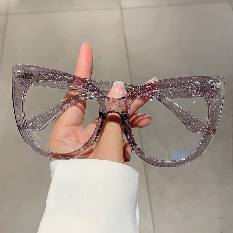 Óculos Femininos em Estampa de Leopardo Vermelha - Moda Retrô Moderna com Lentes Anti-Luz Azul em PC, Perfeitos para Uso