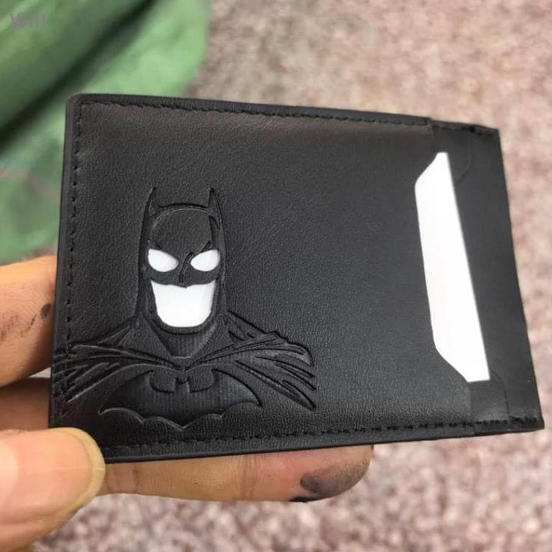 Carteira De Couro Morcego Personalizada , Máscara De Super-Herói , Porta-Cartões ,Identificação De ,Heróica , Presente