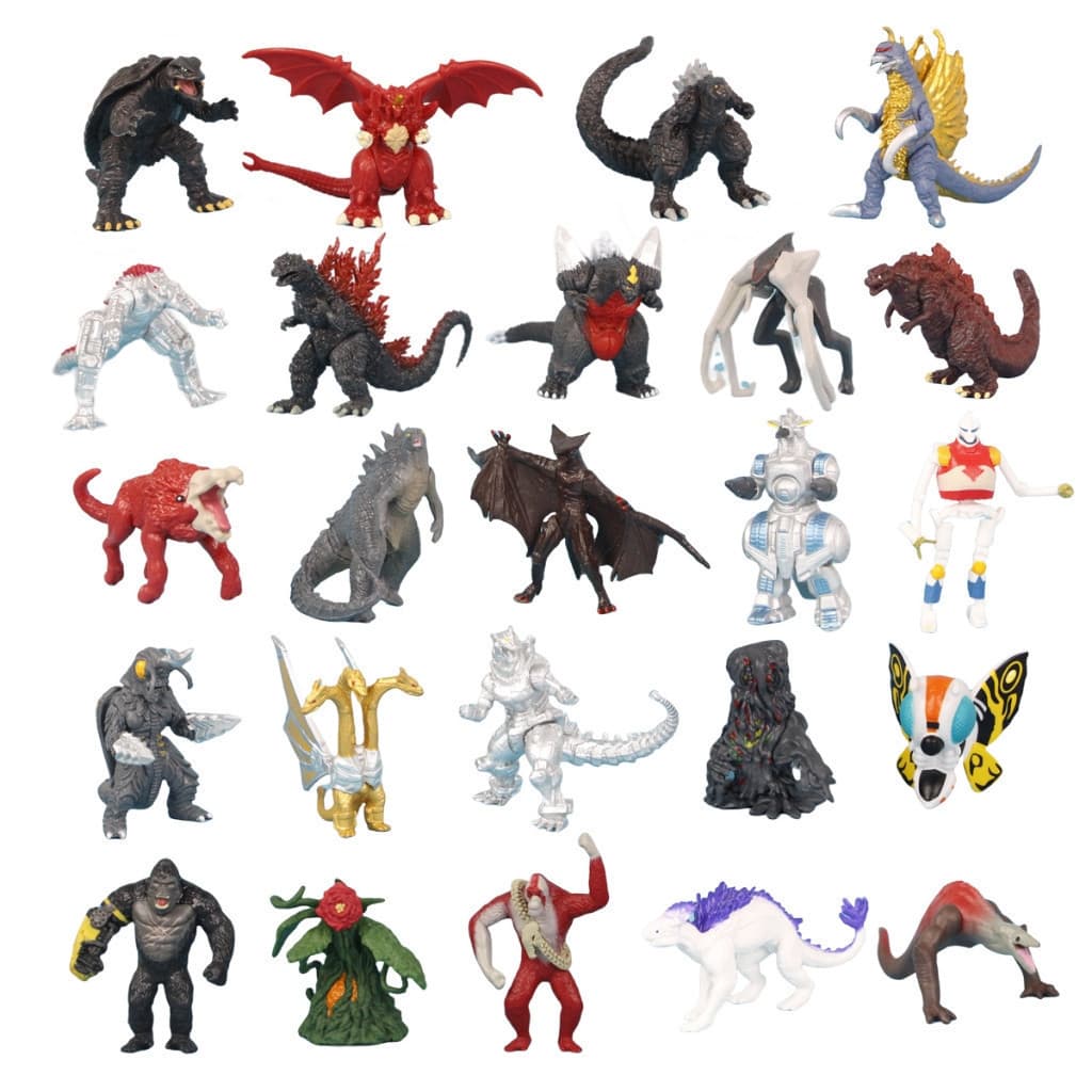 24 Peças/Conjunto 5-8cm Anime Godzilla vs. Figura do Kong Gold King Ghidorah Mothra Skull Crawler Rodan Muto Biollante F