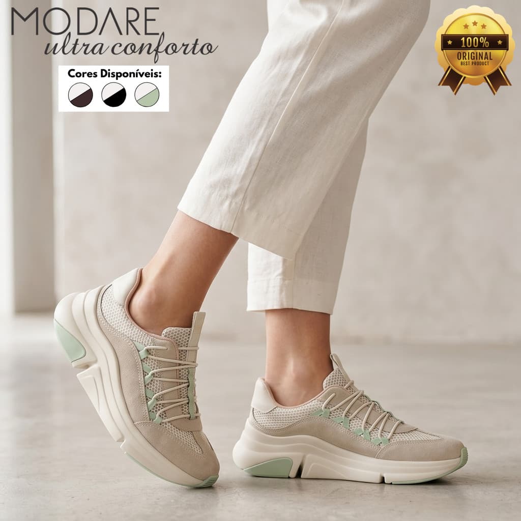Tênis Feminino Modare Chunky Sneaker Plataforma Esportivo Casual Ultraconforto Leve Moderno Original
