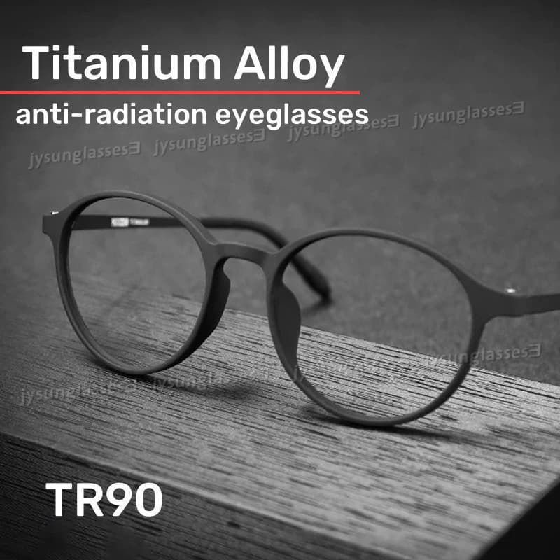 TR90 Ultraleve Liga De Titânio Óculos Para Homens Mulheres Conforto Alta Qualidade Retro Armação Redonda Unisex