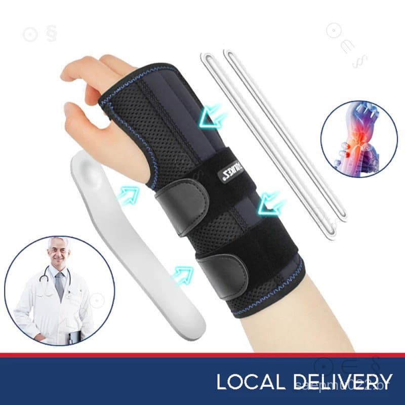 Tala de Pulso Ajustável de Metal Removível, Suporte Noturno para Tratamento e Sono, para Túnel do Carpo, Pulso BUCU