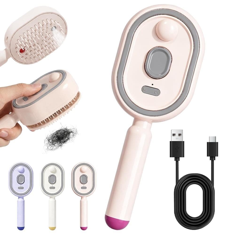Alisador De Cabelo A Vapor Elétrico Escova Desembaraçar Anti Frizz Massagem No Couro Cabeludo USB Recarregável Ferrament