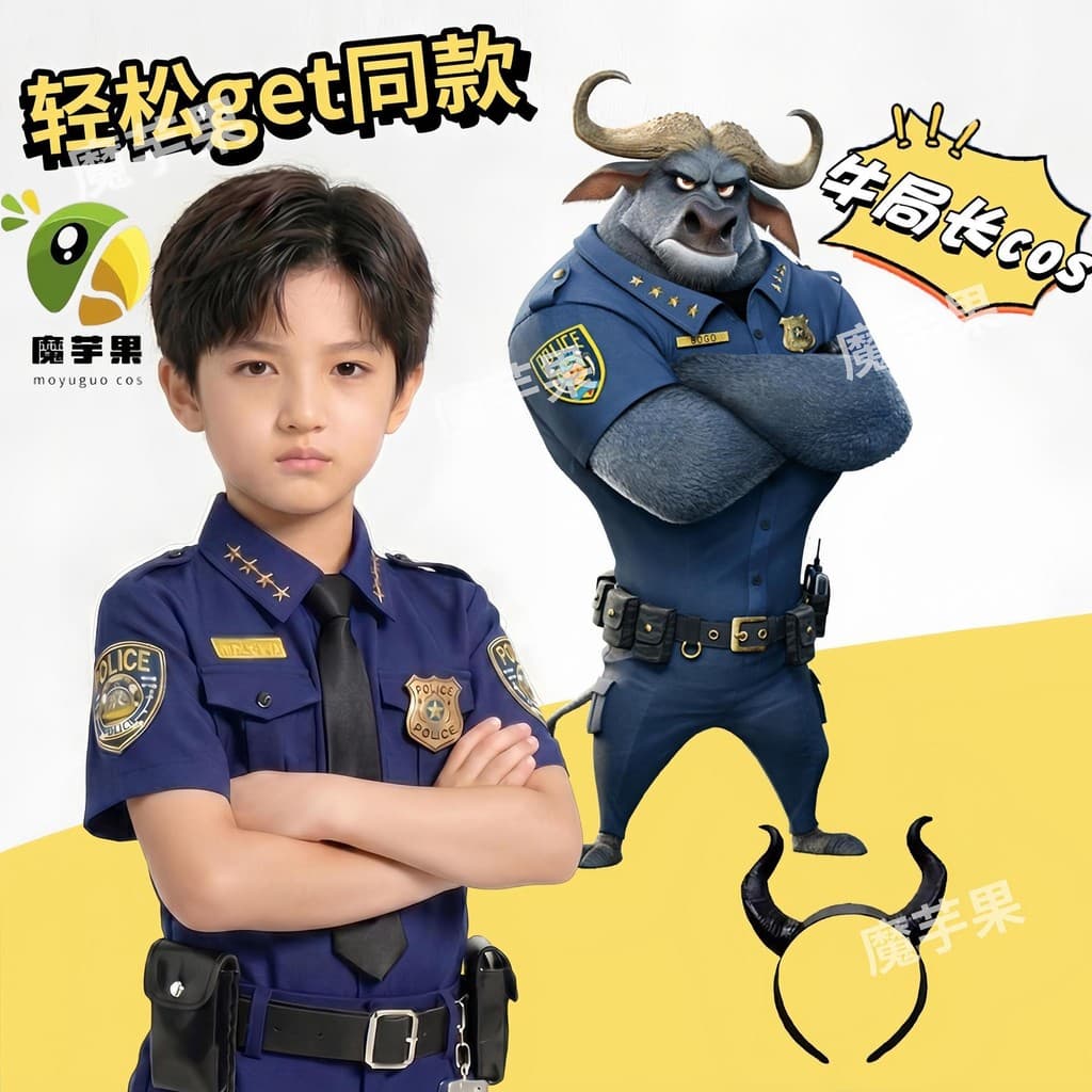 Crazy Zoo cos Roupas Nick Judy Bull Chief Policial cosplay Dois