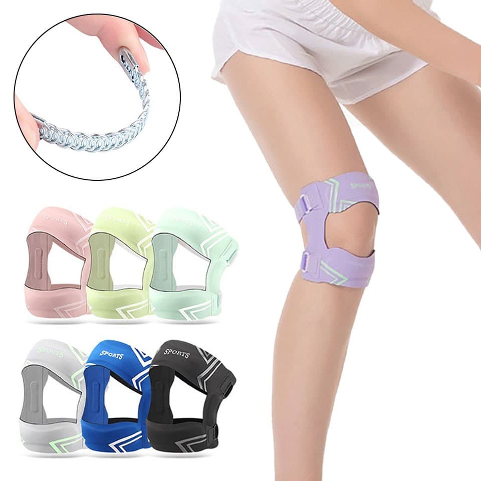 1 Peça Esportes Suporte De Mola Com Absorção De Choque Cinta Patelar Antiderrapante Respirável Joelheira
