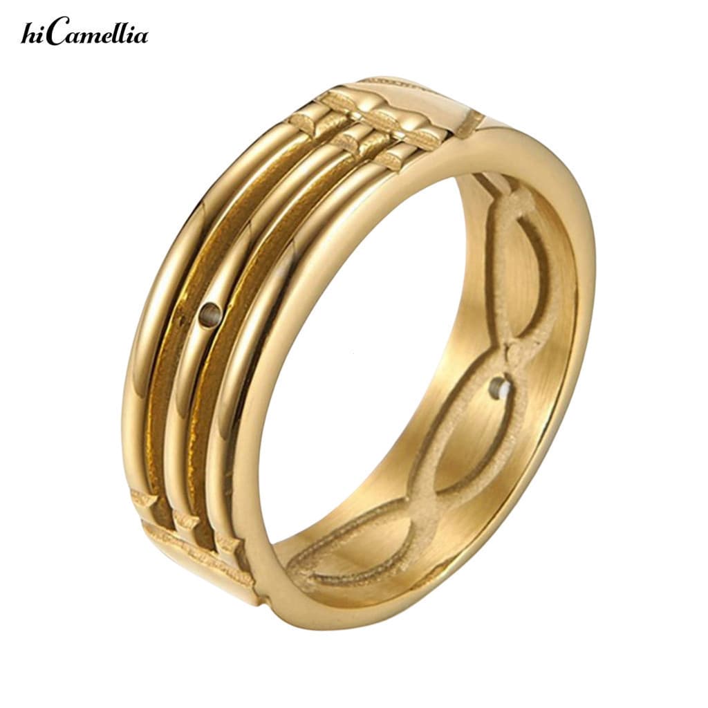 Anel Masculino Minimalista Hirxfs Superfície Lisa Brilhante Eletroplacado Decoração Geométrica Presente Anel de Noivad