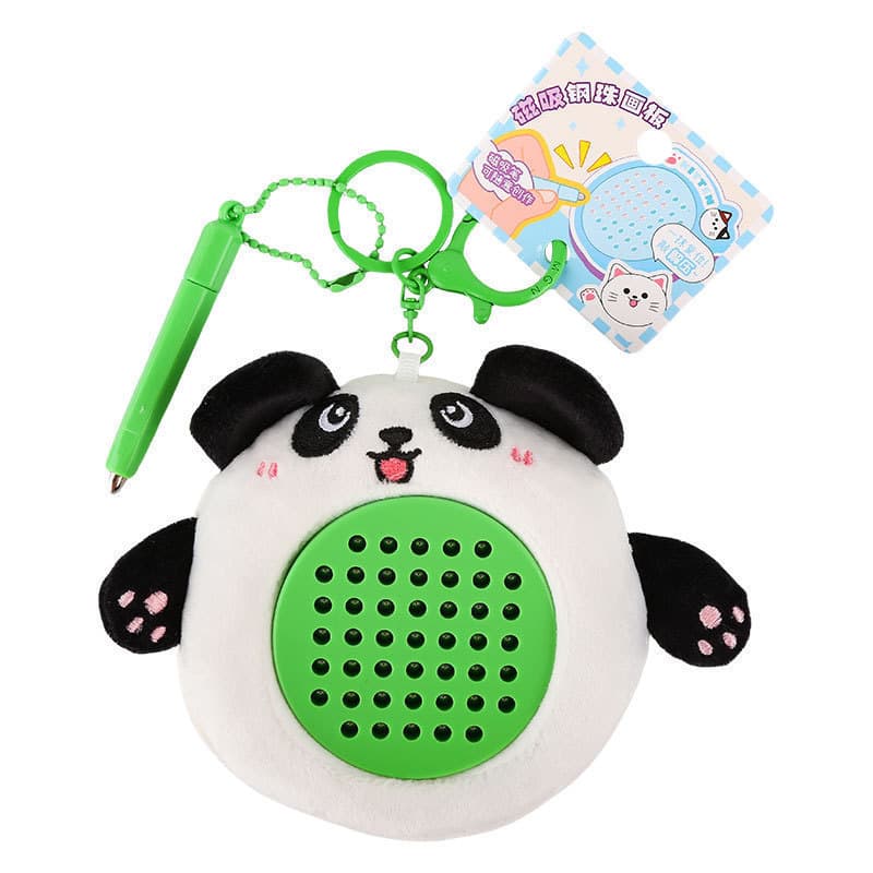 Panda pelúcia magnética bola de aço prancheta chaveiro bonito dos desenhos animados boneca casal saco pingente pequeno