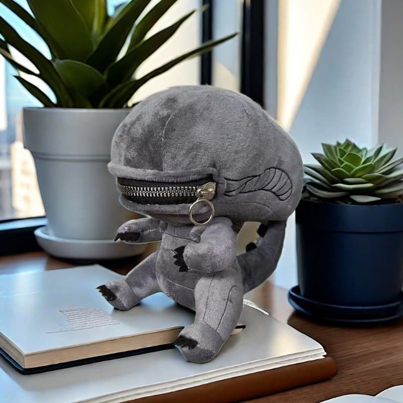Novo humano Xenomorph híbrido em forma especial zíper boca brinquedo de pelúcia boneca