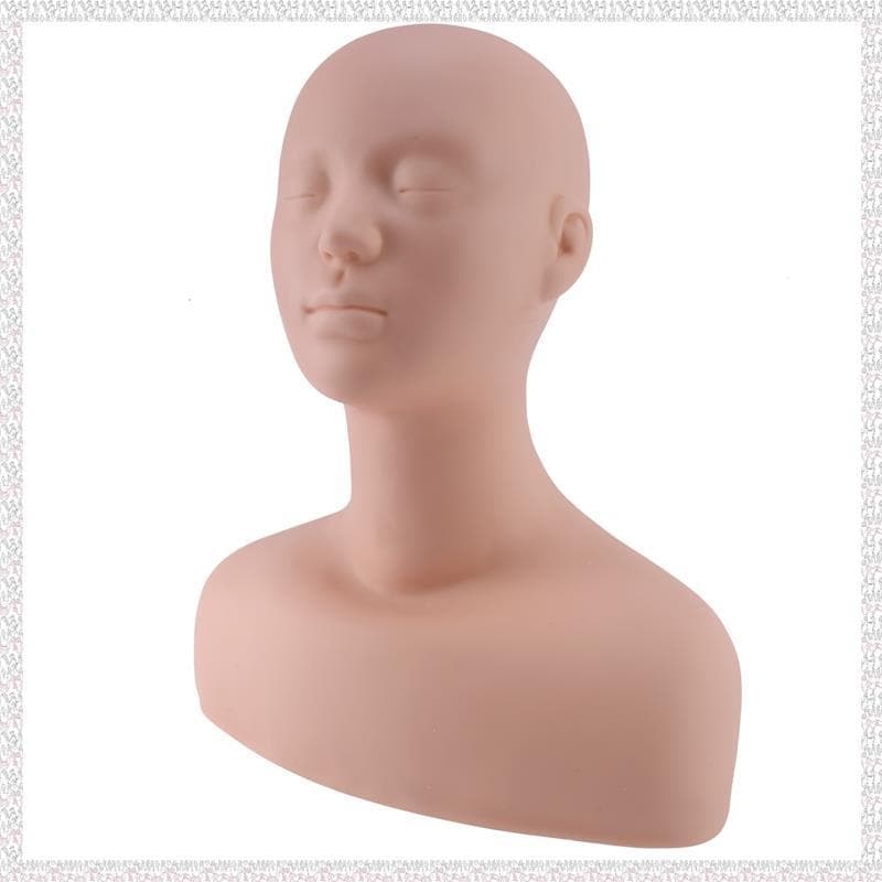 (Otgl) Manequim Profissional De Silicone Para Exercício De Cabeça E Ombro Extensão De Maquiagem , Cílios Exercícios De M