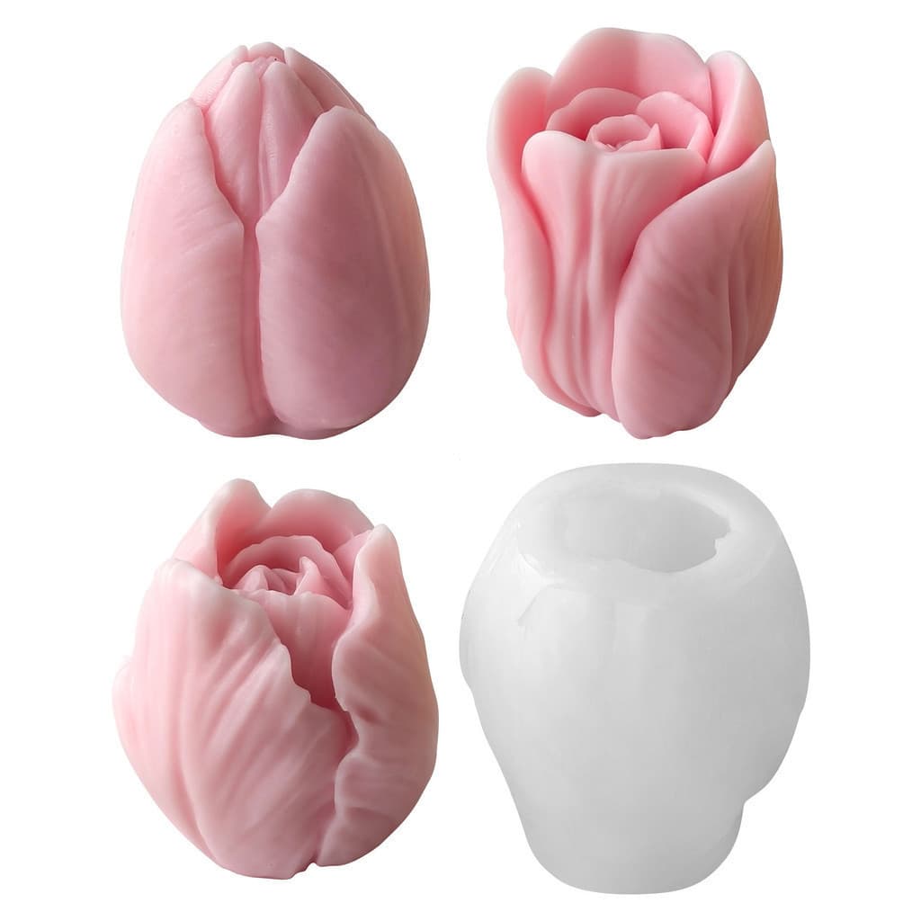 Tulipas Moldes De Silicone Flores Resina Epóxi Sabão