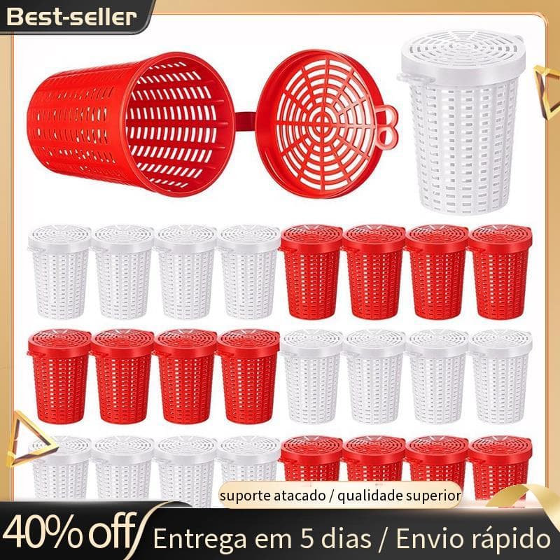 20 Pçs Isca De Pesca Gaiola Armadilha Peixe Alimentador Cesta Balde De Plástico Para Lagostins Camarão Minhoca Caranguej
