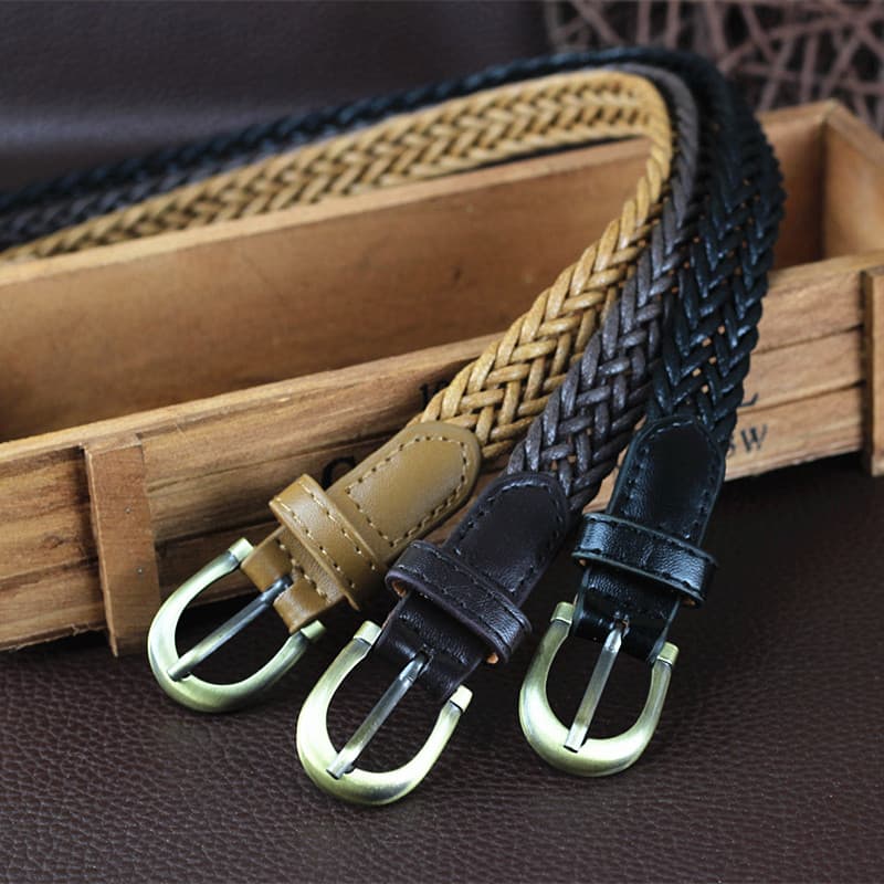 Cinto de corda de cera feminino fino Retro cinto na moda versão coreana trançado corda de cânhamo decorativo corda de ci