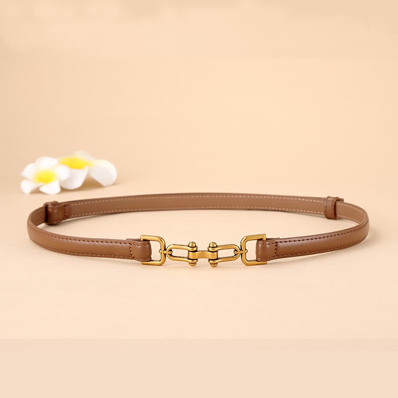Fivela de couro ajustável cinto fino senhoras influenciador elástico All-Match vestido decorativo acessórios cinto de co