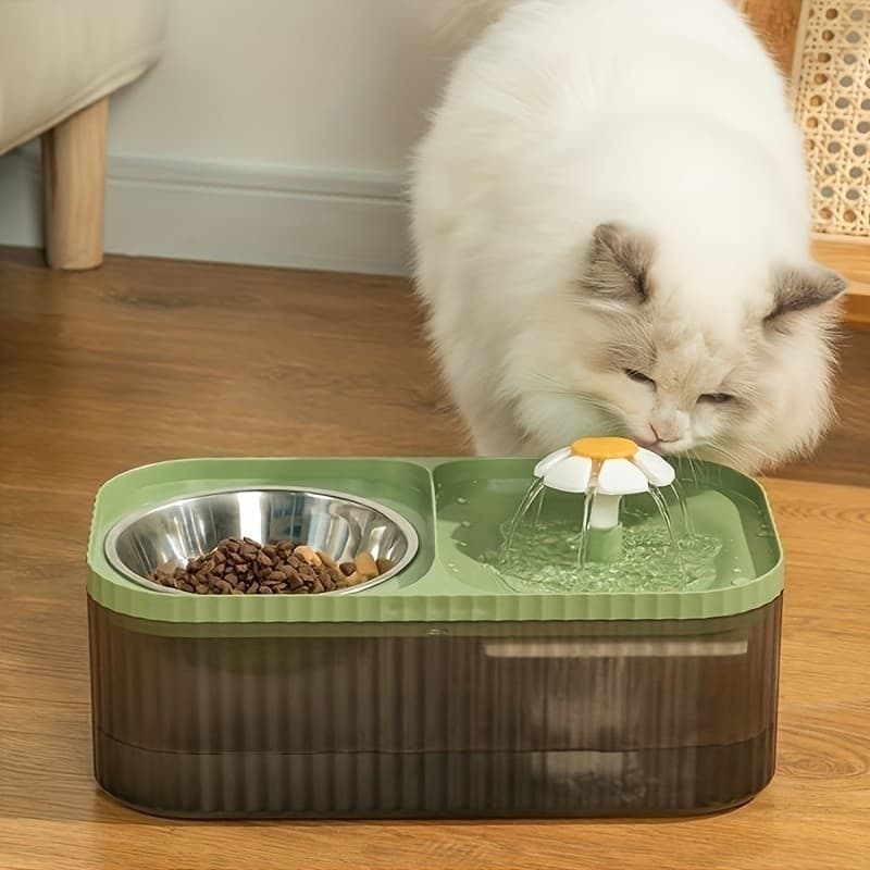 Fonte Bebedouro Comedouro Inox Duplo 3L - Fonte de Água Filtrada Contínua Cães e Gatos 🐾💧