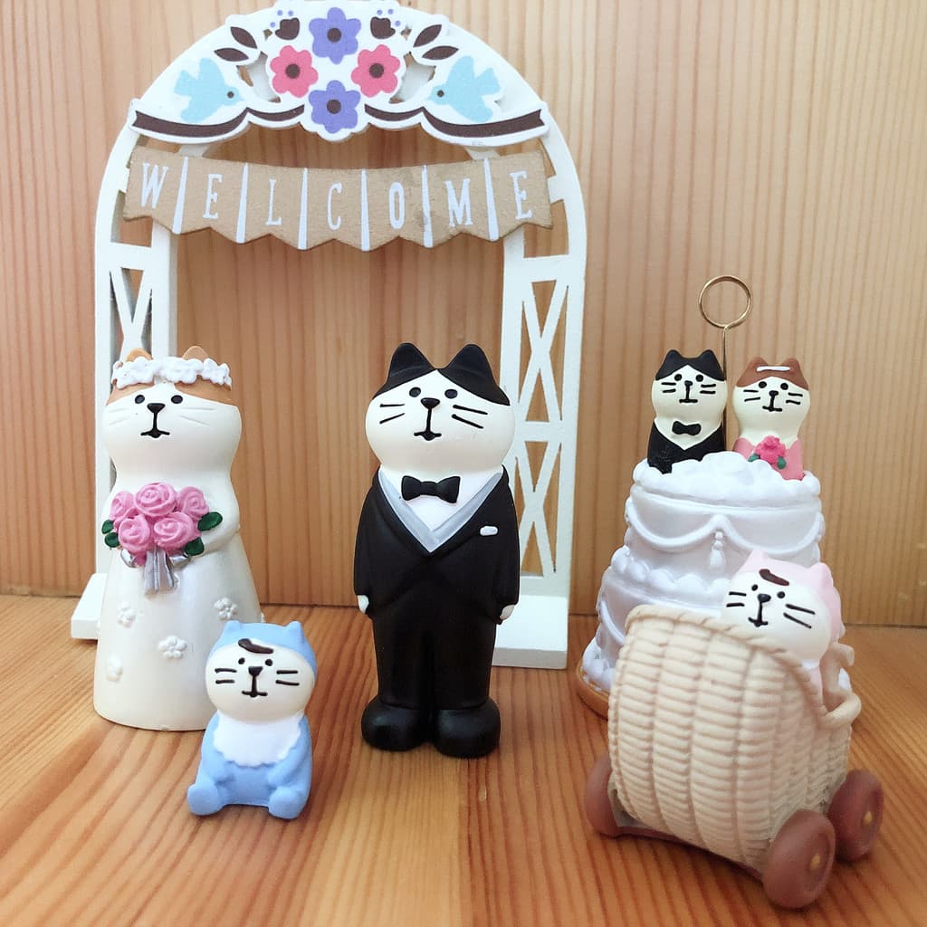 Zakka japonês criativo gato tema de casamento cena decoração de mesa ornamentos decole nota titular presente
