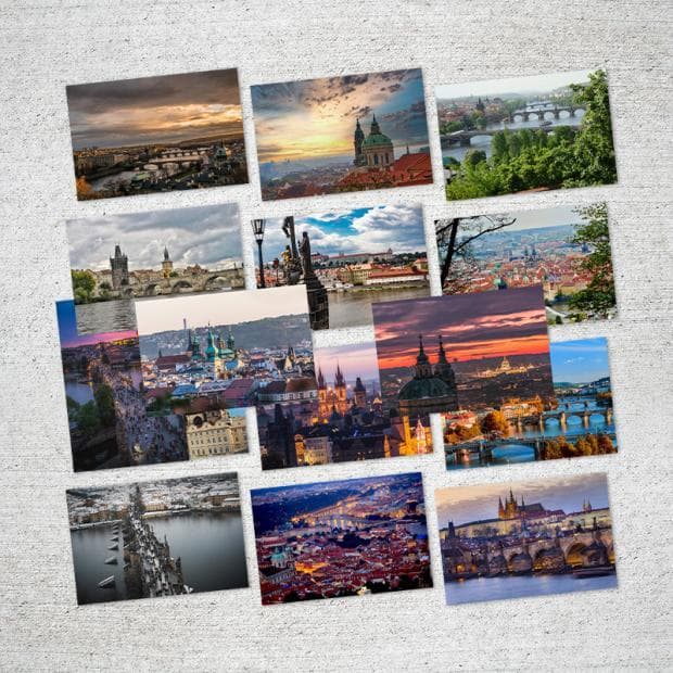 Checa eslováquia praga cidade paisagem cartão postal oriental europeu quadrado arquitetônico cartão versão em inglês 15