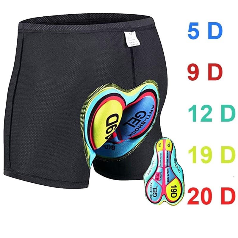 3D Gel Almofada À Prova De Choque Ciclismo Shorts 5D 20D Masculino Feminino Underpant Bicicleta Forro De Secagem Rápida