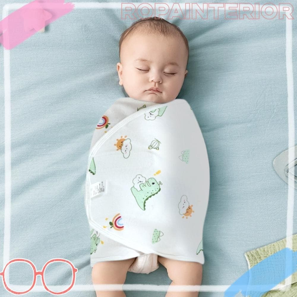 ROPAINTERIOR Saco De Dormir Para Bebê , Cobertor De Algodão De Camada Única Envoltório Anti-Susto Recém-Nascidos