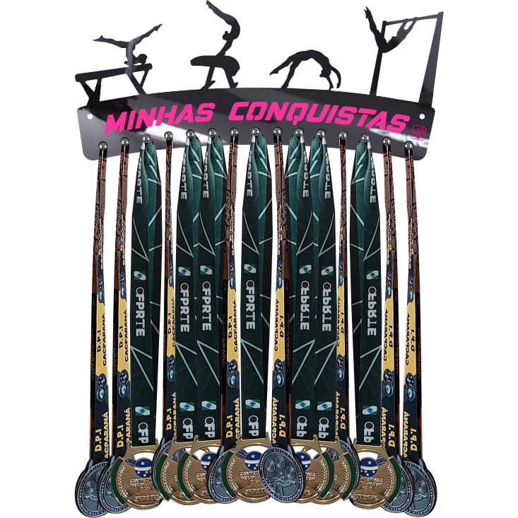Porta Medalhas Ginástica Artística Feminino 34cm Comp 6mm espessura (Grosso)