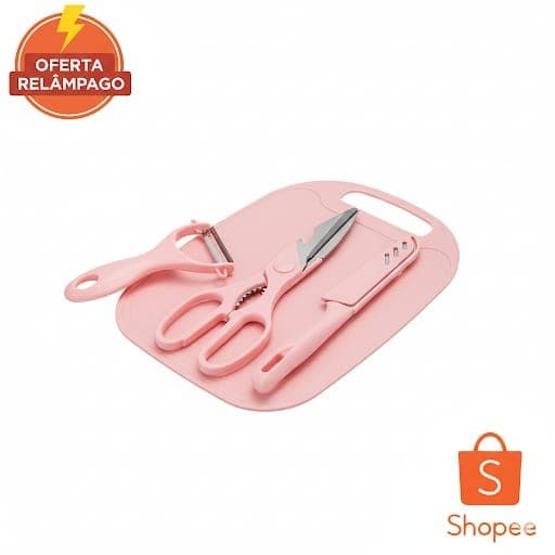 Conjunto Utensilios Cozinha 4 Pecas Colher Espatula Pincel Silicone