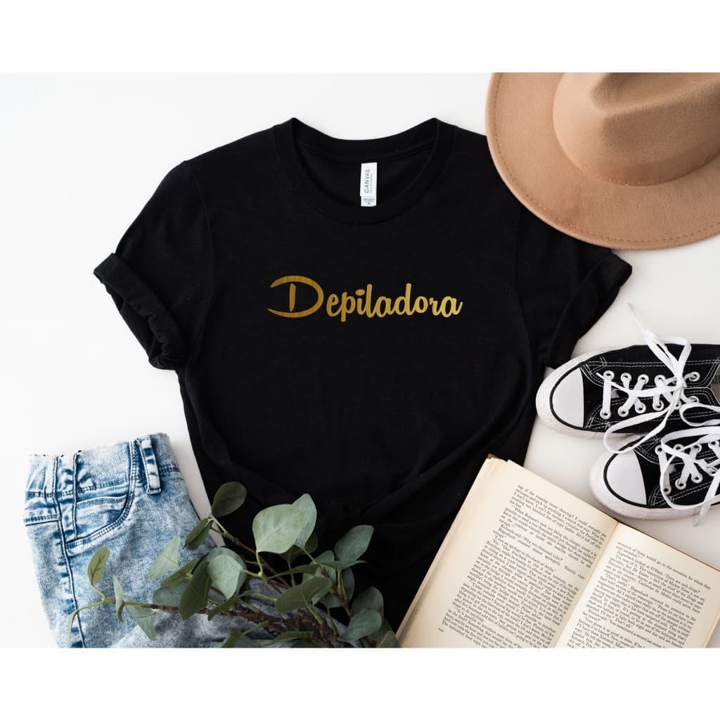 Blusa T-shirt Feminina Depiladora Depilação Estampa Dourado