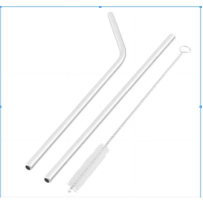 Kit Canudos Inox Reutilizável Com 3 Canudos