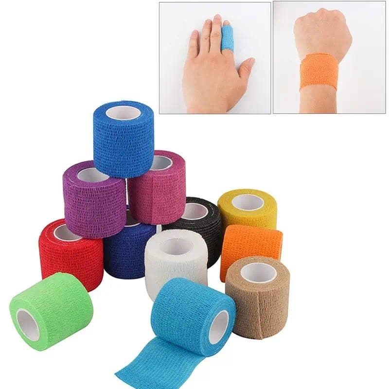 Fita Atlética Colorida Autoadesiva , Bandagem Elástica Respirável Para Protetor Esportivo , Joelho , Dedo , Tornozelo ,