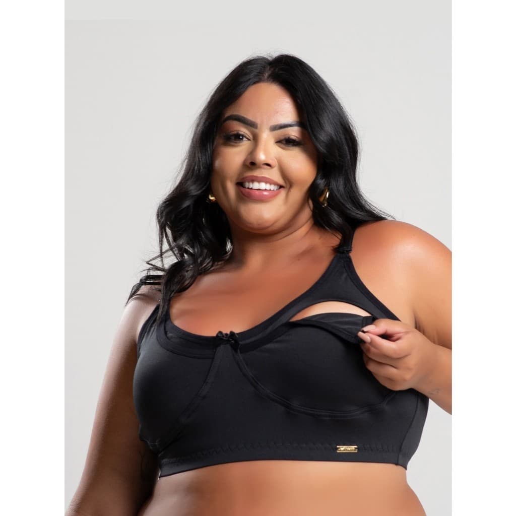 Sutiã de Amamentação Plus Size Giovanna Maternidade Básico Sem Bojo Confortável