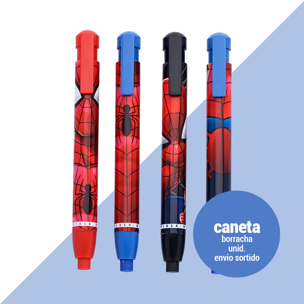 Caneta Borracha Spiderman Homem Aranha Molin