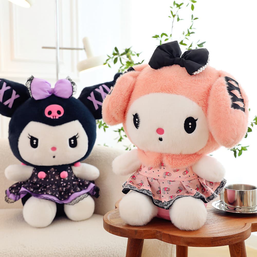 35/45cmCartoon Kuromi Série Brinquedo De Pelúcia Adorável Anime Cinnamoroll Criança Acompanhar Boneca Cura Presentes Par