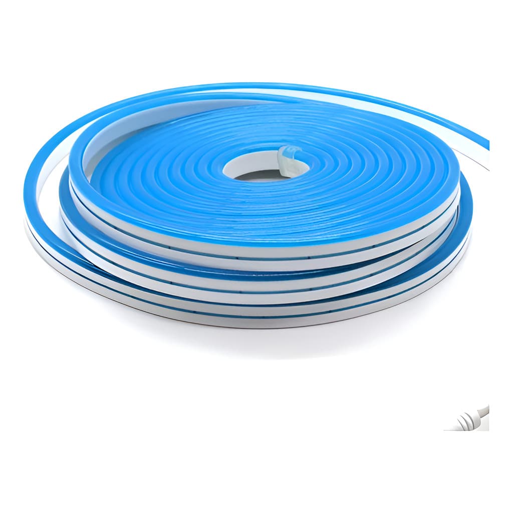 Fita Led Neon Flexível 5mts 12v Cor Azul Escuro + Fonte
