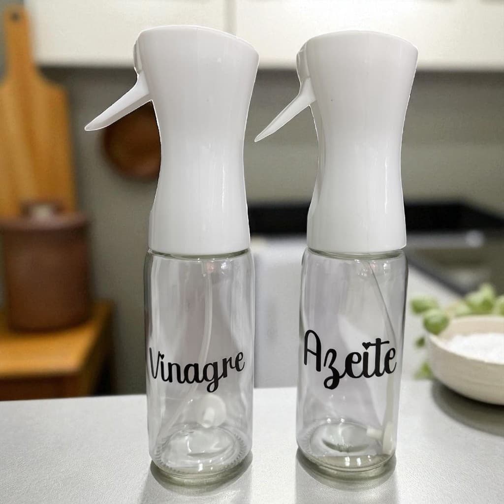 Kit 2 Borrifador Vidro Spray Personalizado Azeite e Vinagre