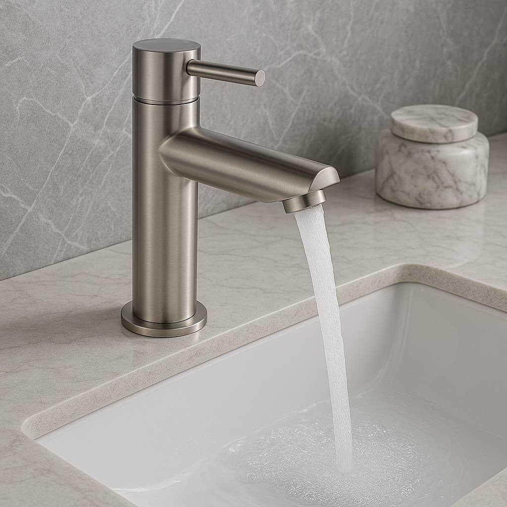 Torneira Banheiro Inox Premium Bancada Moderna Metal Luxo