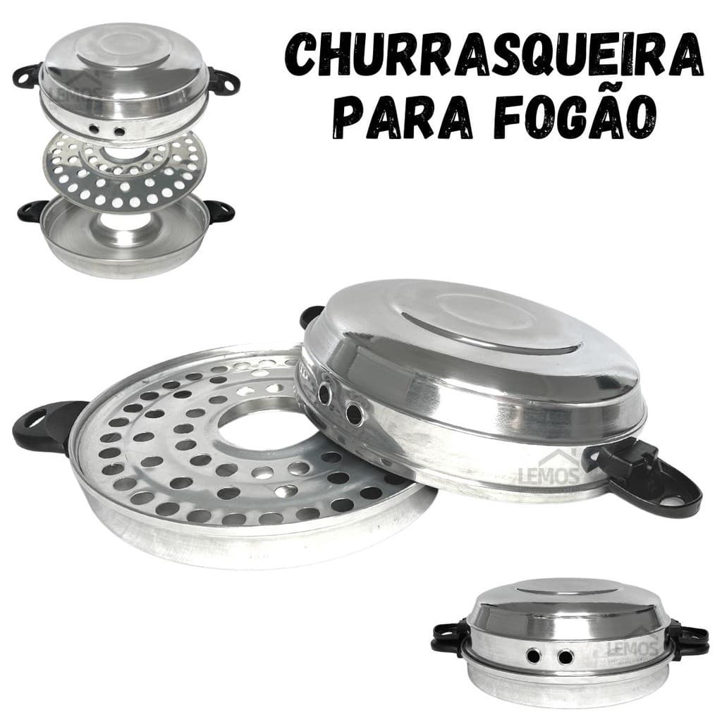 Churrasqueira Fogão Grill Faz Grelhados Churrasco Assar Carnes Peixes Frango Pães Polida
