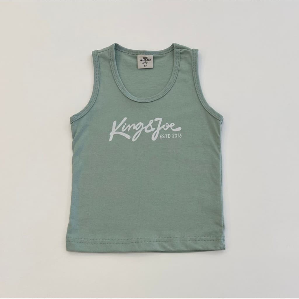 Regata Infantil King&Joe Verde Estampada Algodão Premium Conforto Moda Casual Verão Menino