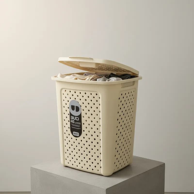 Cesto de Roupa 45L Organizador Roupa Suja Grande com Alça Resistente