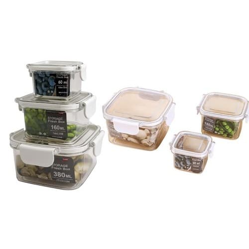 Conjunto Potes Hermeticos Quadrados Organizacao Armazenamento Alimentos Vedacao