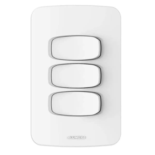 Conjunto Interruptor Simples Triplo 4x2 com 3 teclas