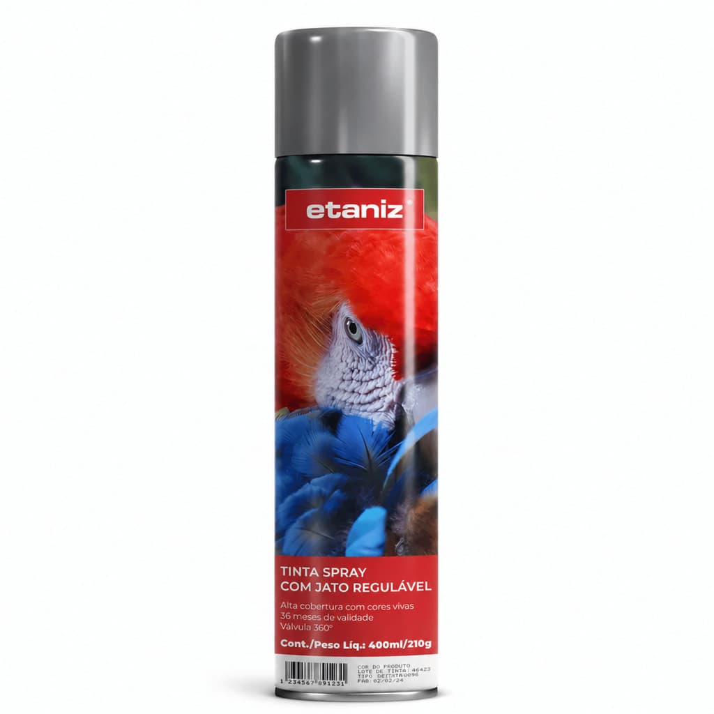 Tinta Spray Prata Etaniz Acabamento Metálico Profissional