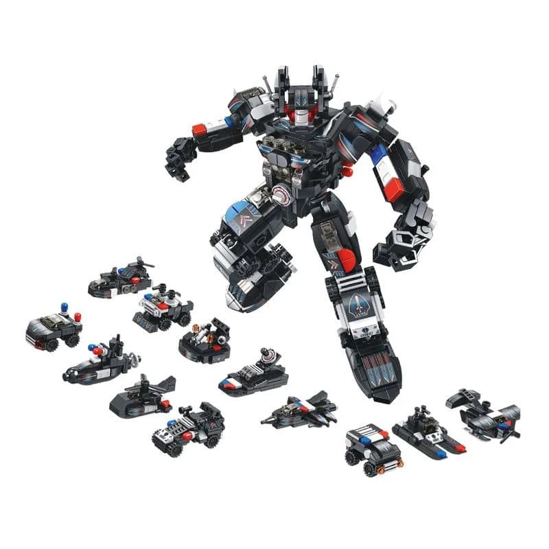 Blocos De Montar 600 pçs Cubic 25 Em 1 Polícia Swat Robot 25 Em 1