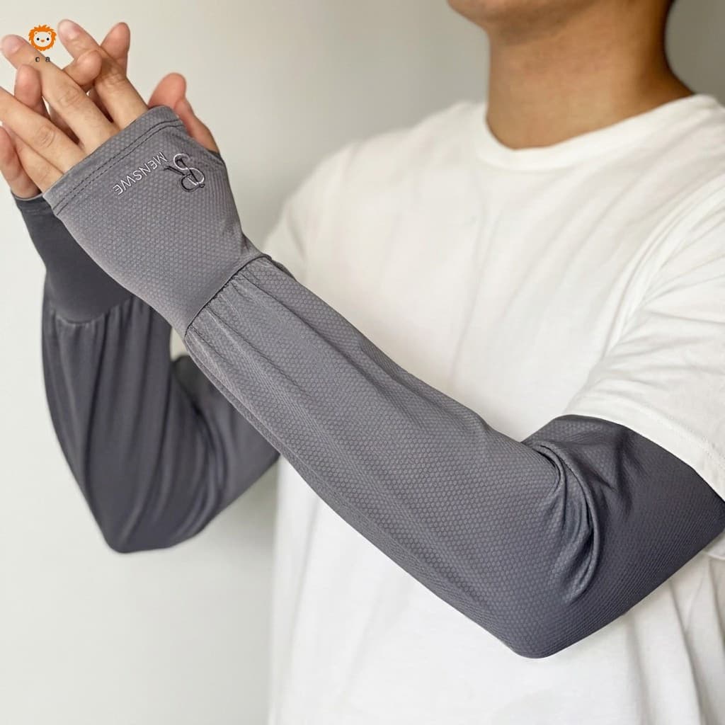 Mangas Masculinas De Seda Gelada UPF50 + Proteção Solar Refrescante Resistente A UV Para Ciclismo , Pesca , Caminhadas