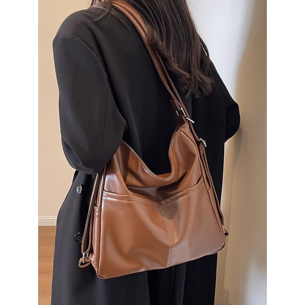 Couro do plutônio à prova dwaterproof água mochila saco do mensageiro das mulheres dupla utilização Commuter saco 2023 n